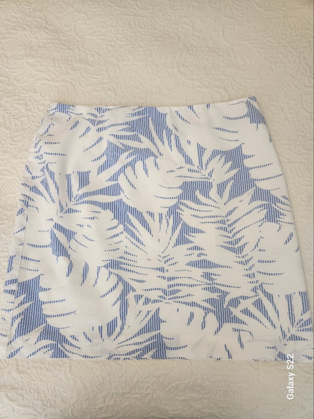 Talbots Tropical Hawaiian Palm Print Seersucker Skirt